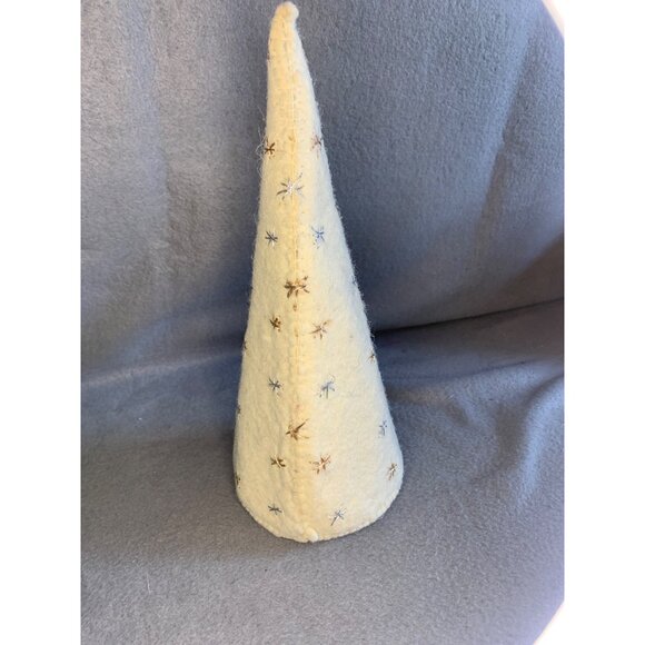 Gold and Silver Stitched Stars Wool Felt Christmas Tree by Creative Co-op 10.5" - Picture 3 of 9